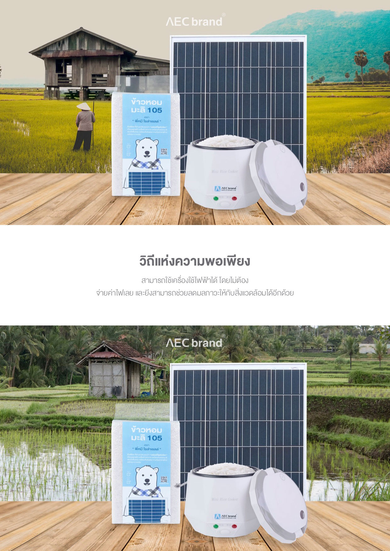 รีวิวการใช้งานจริง-หม้อหุงข้าวโซล่าเซลล์-DC12V--AECbrand
