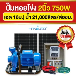 ราคา-ปั๊มหอยโข่งโซล่าเซลล์-2นิ้ว-750W-2แผง
