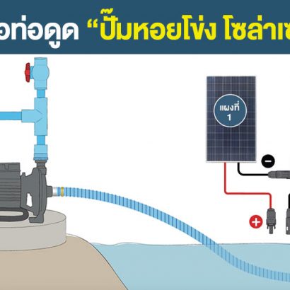 วิธีต่อท่อดูด-ปั๊มหอยโข่งโซล่าเซลล์