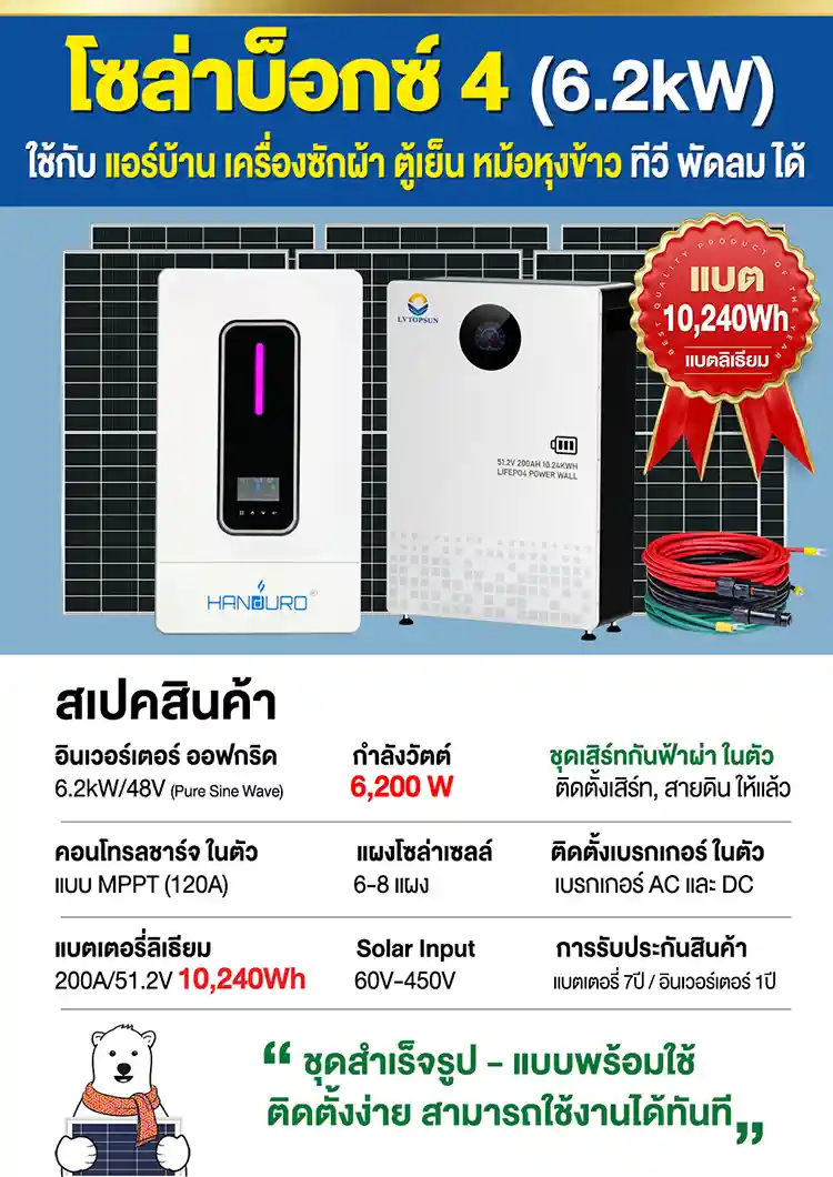 สเปค-โซล่าบ็อกซ์4-6.2KW-พี่หมีโซล่าเซลล์