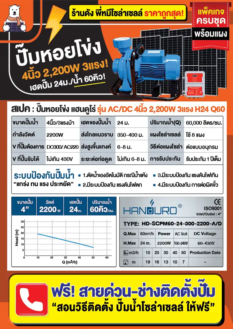 ปั๊มหอยโข่งโซล่าเซลล์-4นิ้ว2200W-ACDC